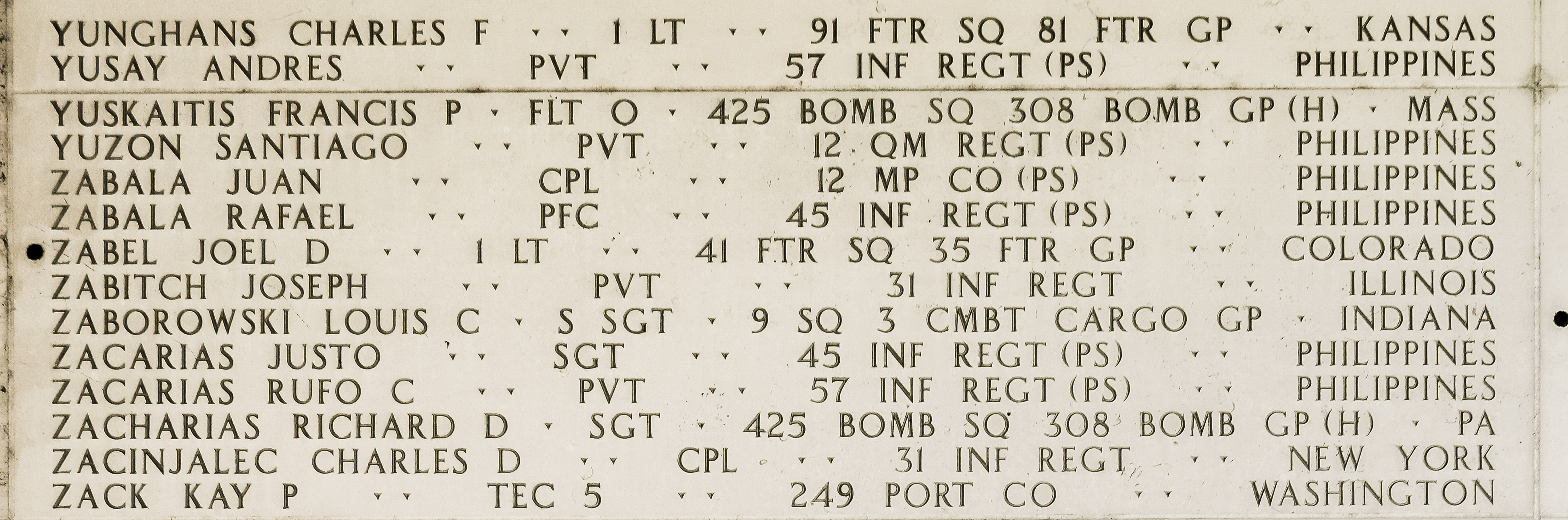 Charles F. Yunghans, First Lieutenant